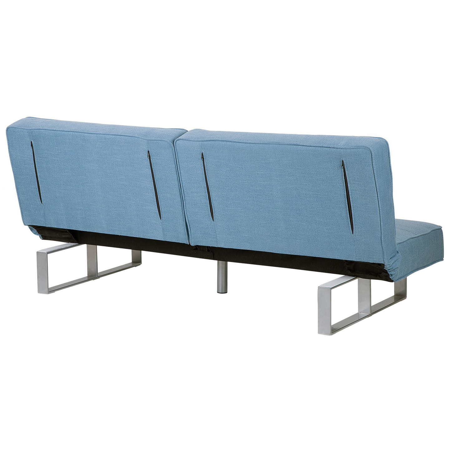 Sofa Bed Blue Fabric Upholstery 3 Seater Reclining Split Backrest Beliani