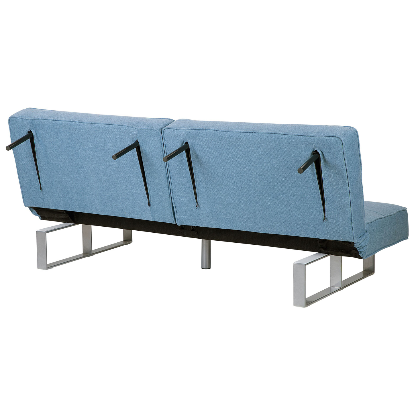 Sofa Bed Blue Fabric Upholstery 3 Seater Reclining Split Backrest Beliani