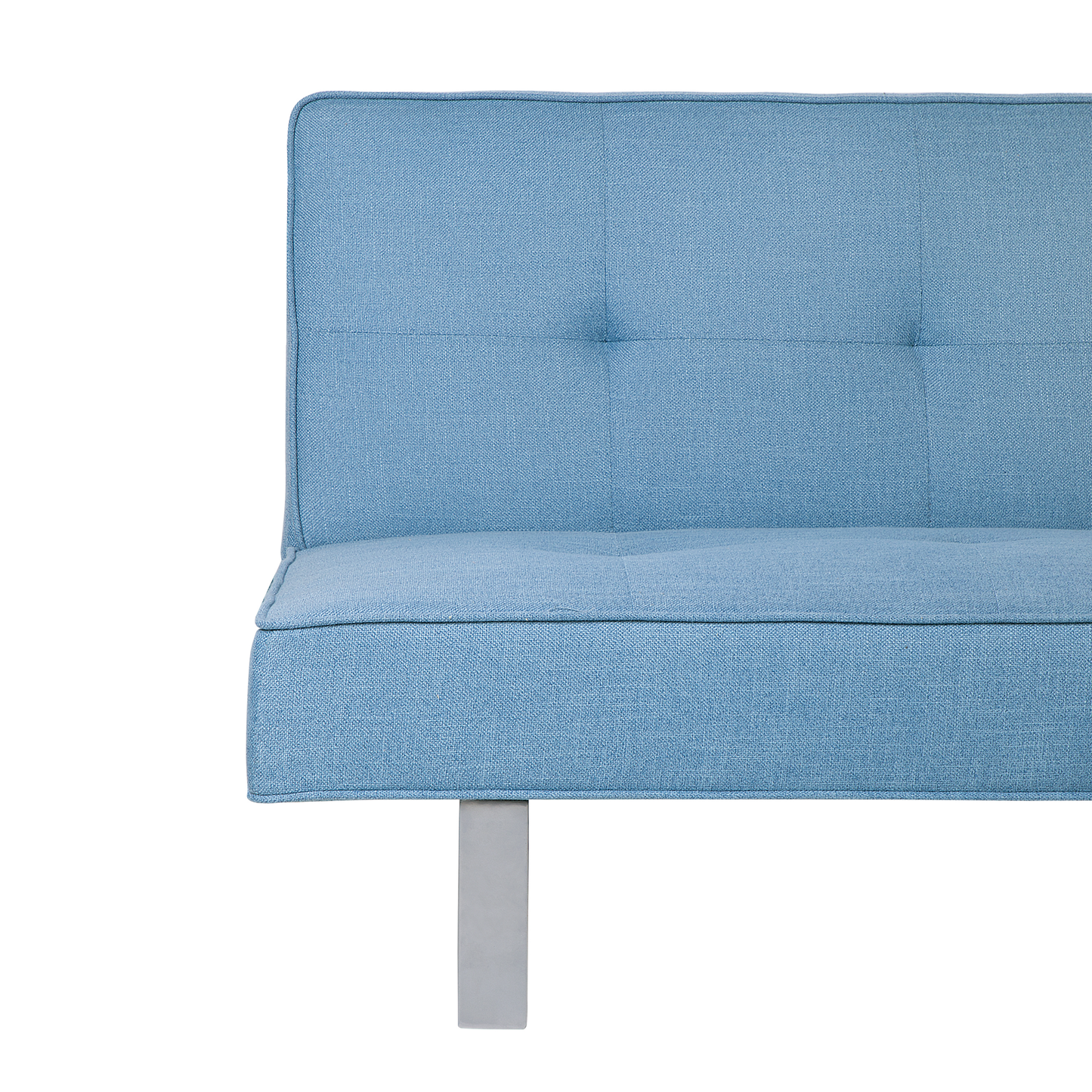 Sofa Bed Blue Fabric Upholstery 3 Seater Reclining Split Backrest Beliani