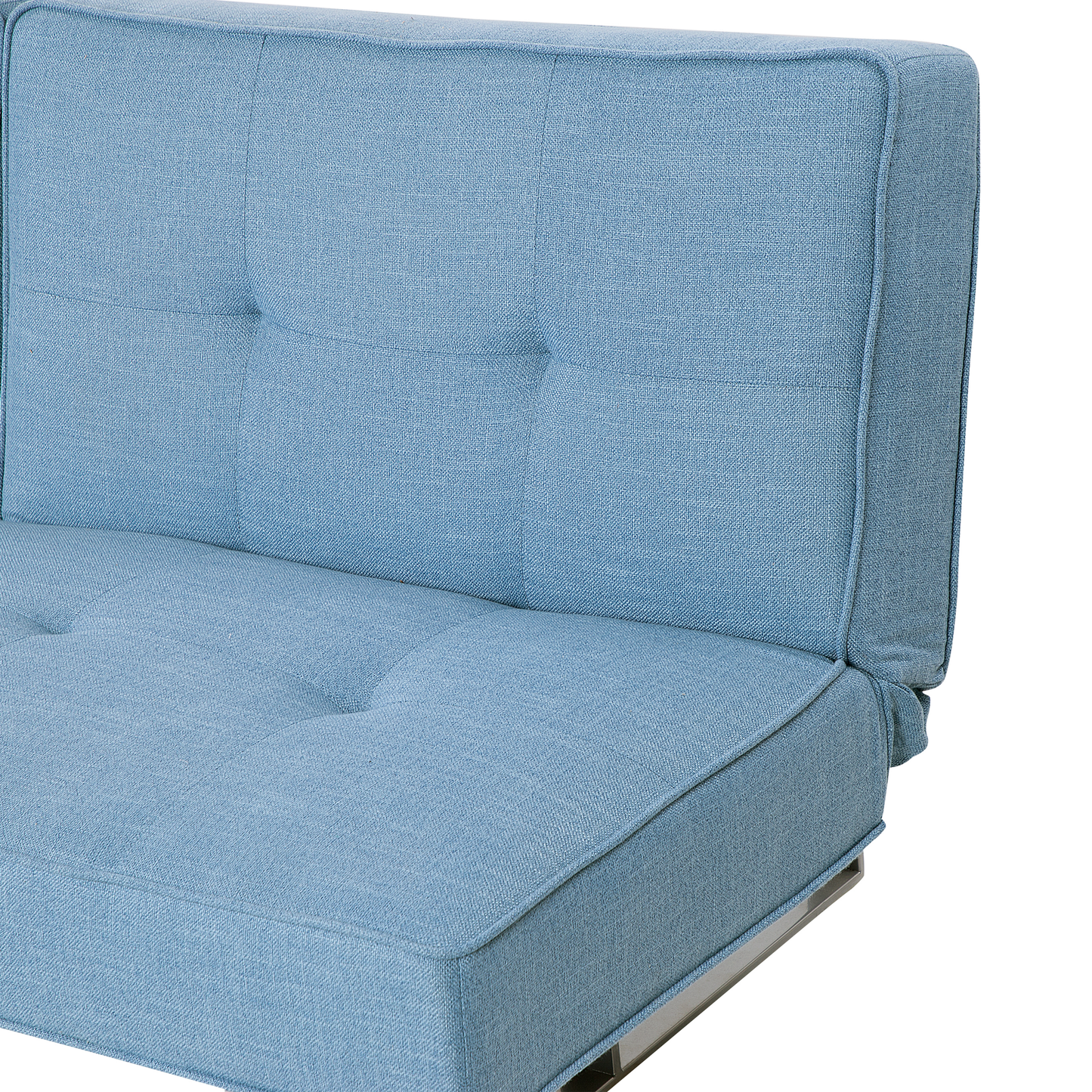 Sofa Bed Blue Fabric Upholstery 3 Seater Reclining Split Backrest Beliani