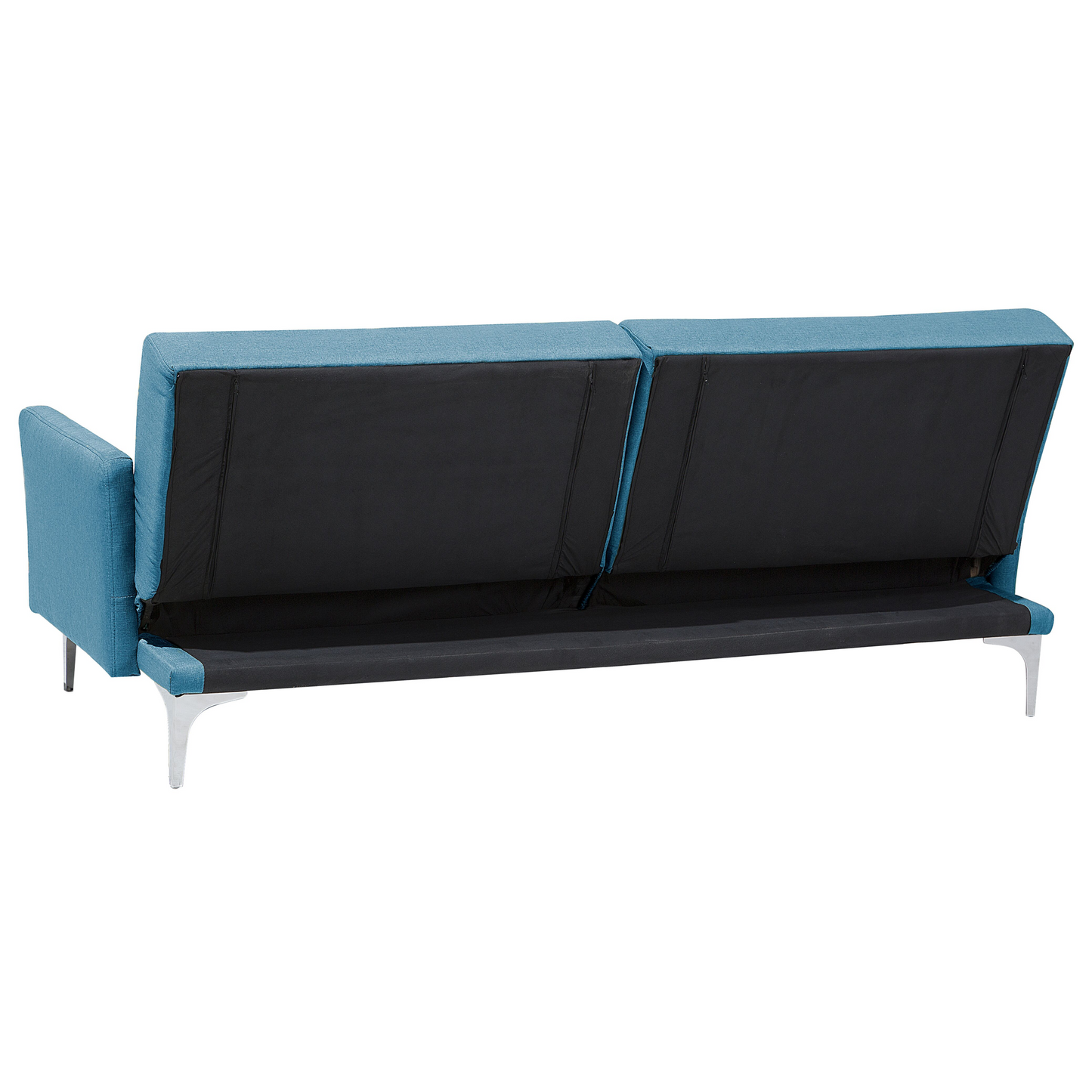 Sofa Bed Sea Blue 3 Seater Buttoned Seat Click Clack Beliani