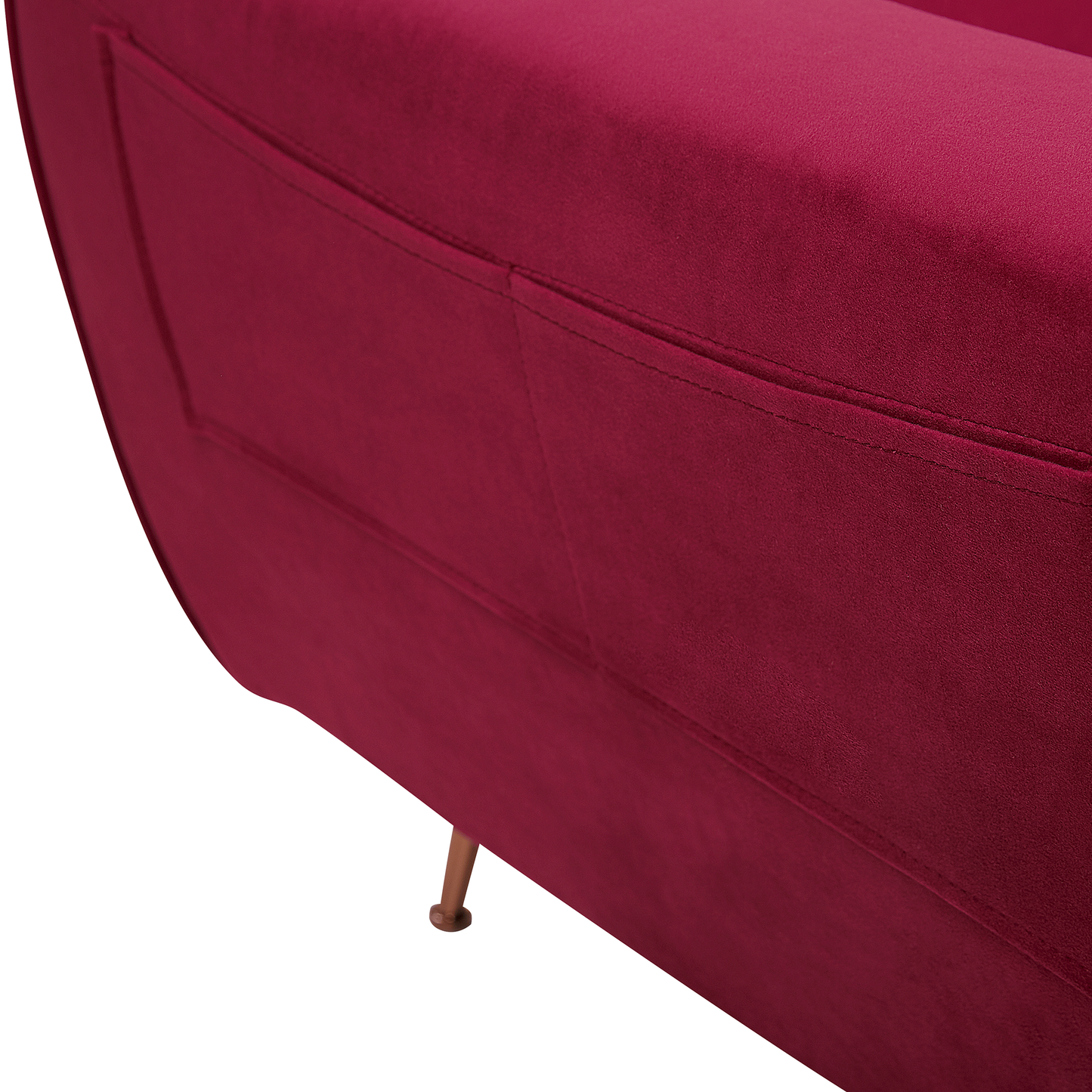 Sofa Bed Dark Red Velvet 3 Seater Metal Legs Upholstered Back Tufted Modern Beliani