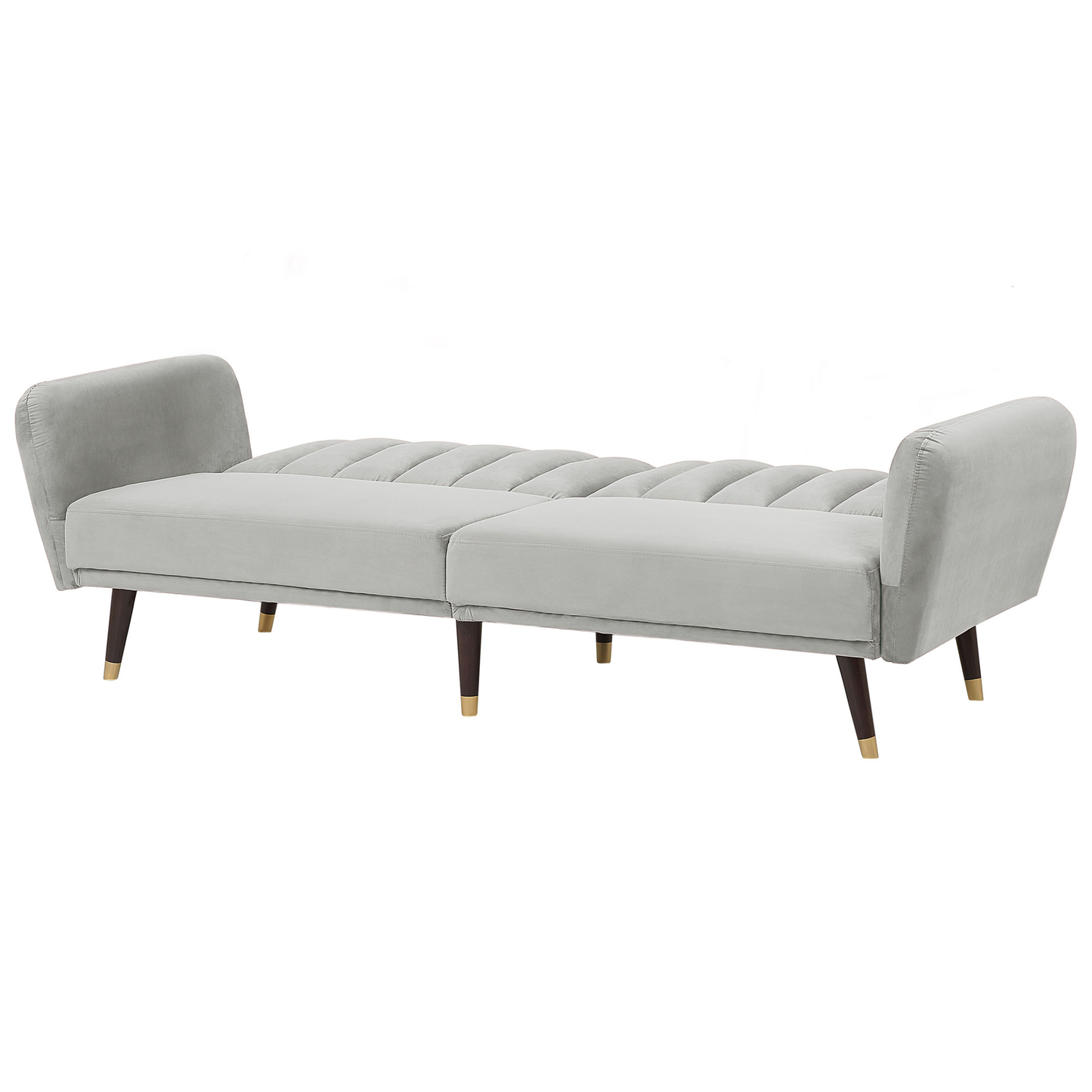 Sofa Bed Light Grey Sleeper Convertible Velvet Upholstery Elegant Glam Modern Living Room Bedroom Beliani