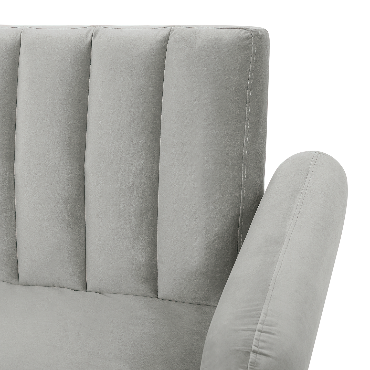 Sofa Bed Light Grey Sleeper Convertible Velvet Upholstery Elegant Glam Modern Living Room Bedroom Beliani