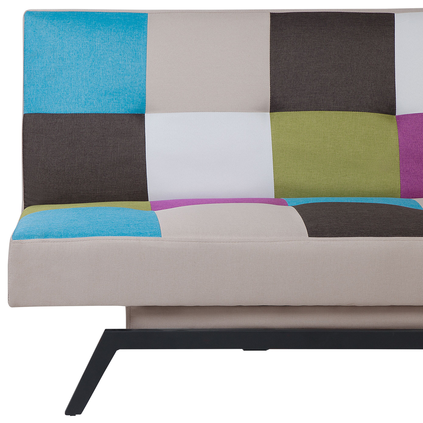 Sofa Bed Multicolour Patchwork Fabric Upholstery 3 Seater Click Clack Mechanism Beliani