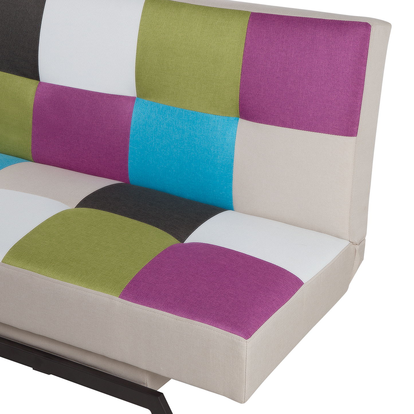 Sofa Bed Multicolour Patchwork Fabric Upholstery 3 Seater Click Clack Mechanism Beliani
