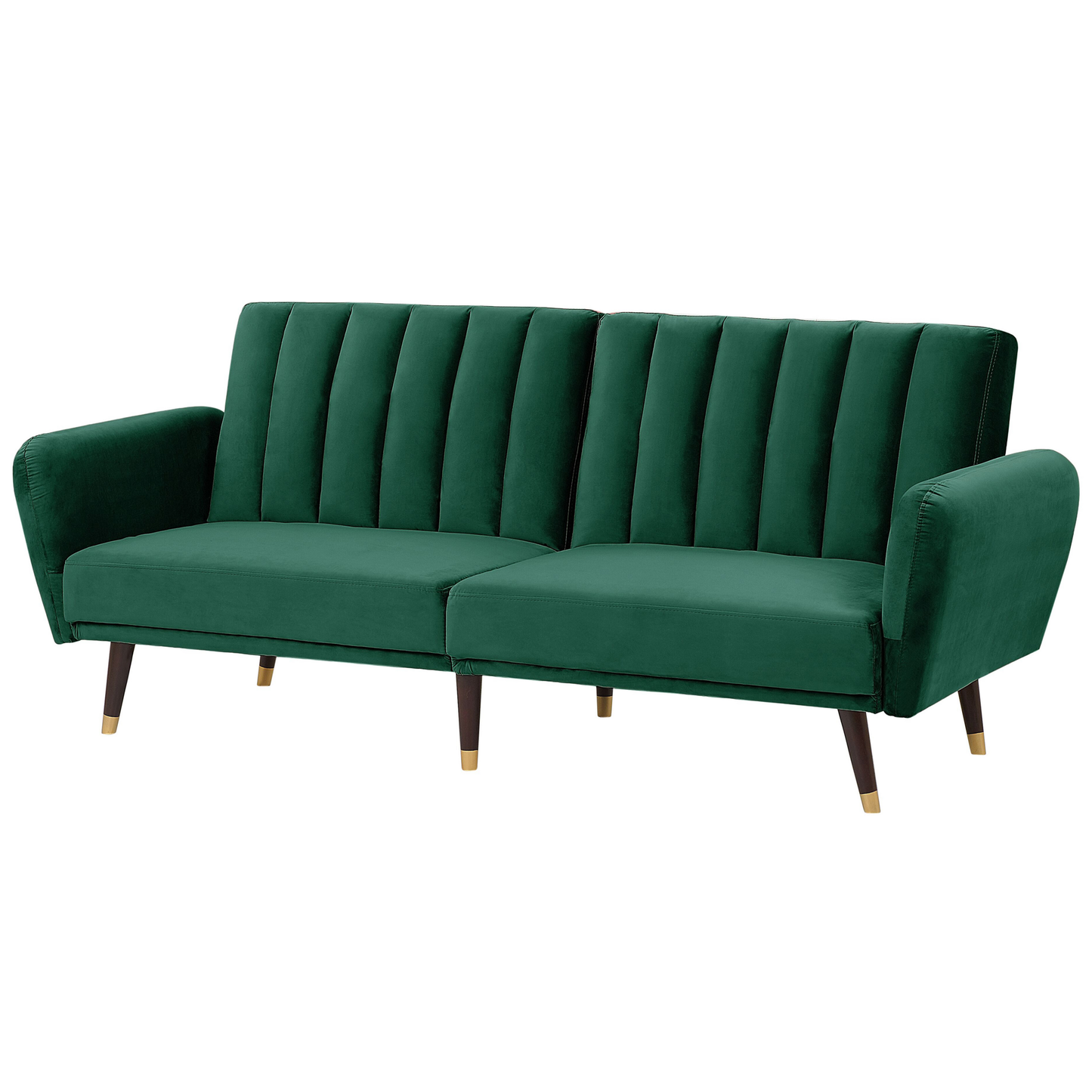 Sofa Bed Green Sleeper Convertible Velvet Upholstery Elegant Glam Modern Living Room Bedroom Beliani