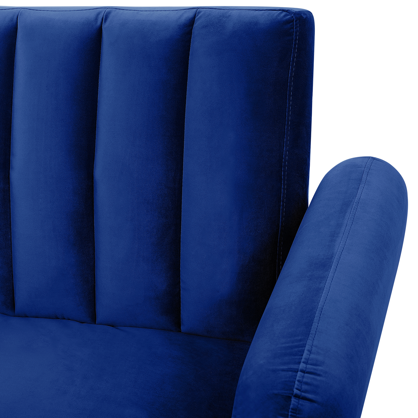 Sofa Bed Navy Blue Sleeper Convertible Velvet Upholstery Elegant Glam Modern Living Room Bedroom Beliani