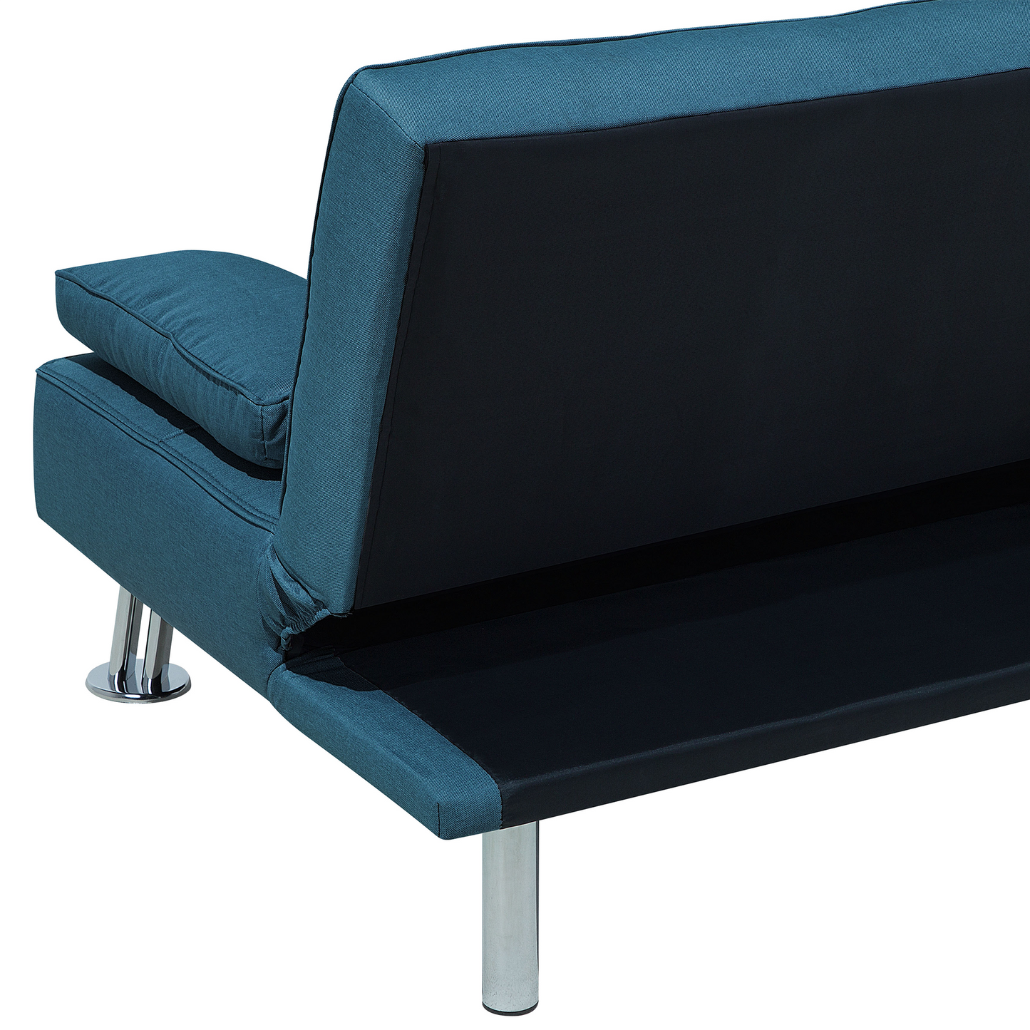 Sofa Bed Blue 3 Seater Drop Down Table Click Clack Beliani