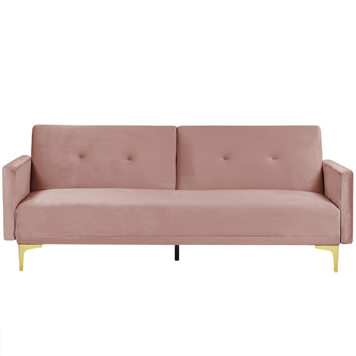 Sofa Bed Pink Velvet 3 Seater Buttoned Seat Click Clack Traditional Living Room Beliani