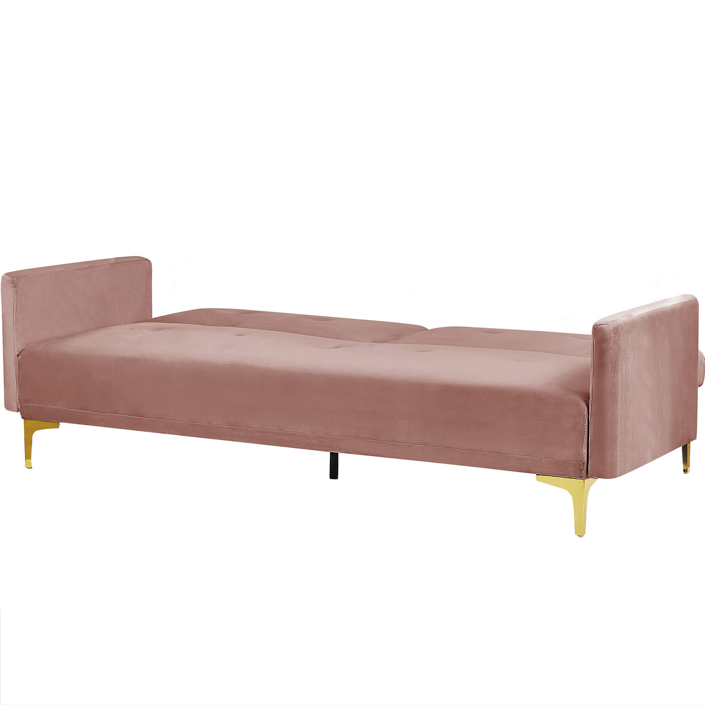 Sofa Bed Pink Velvet 3 Seater Buttoned Seat Click Clack Traditional Living Room Beliani