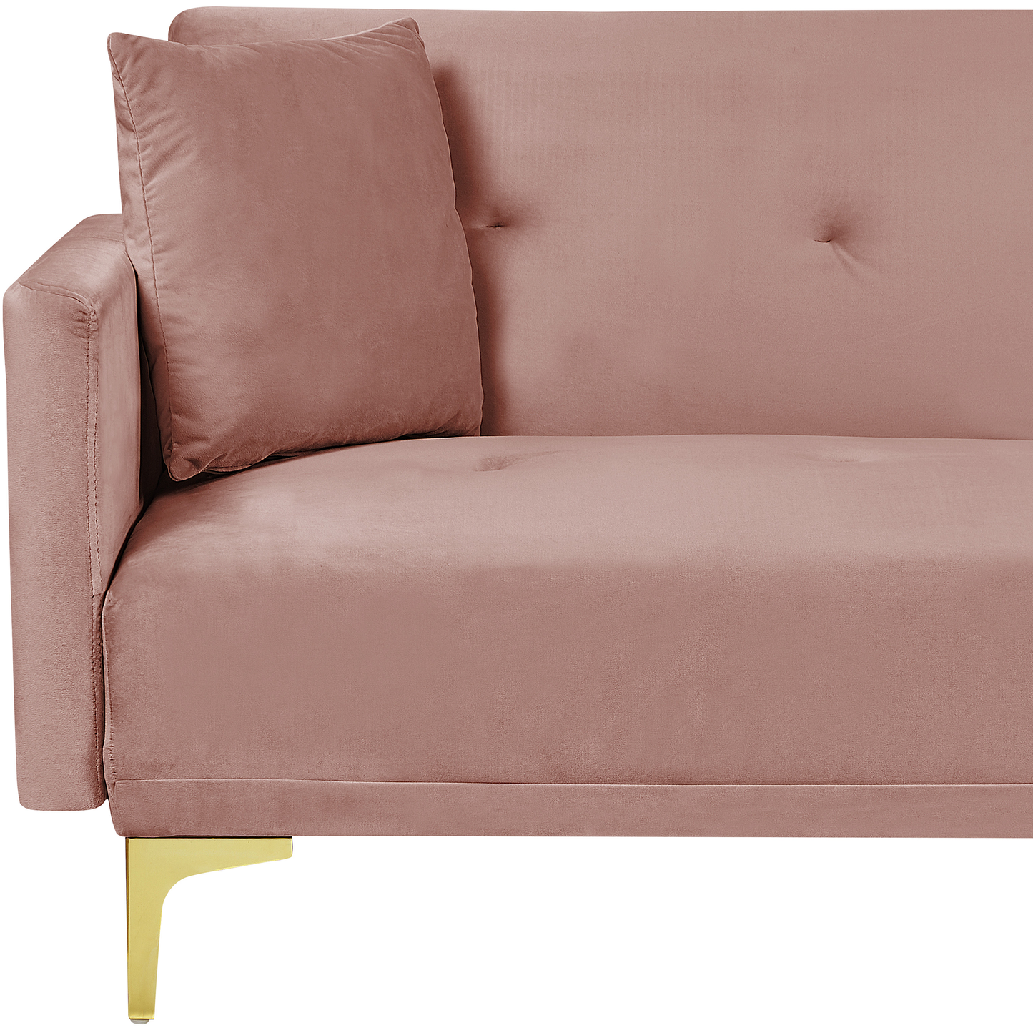 Sofa Bed Pink Velvet 3 Seater Buttoned Seat Click Clack Traditional Living Room Beliani