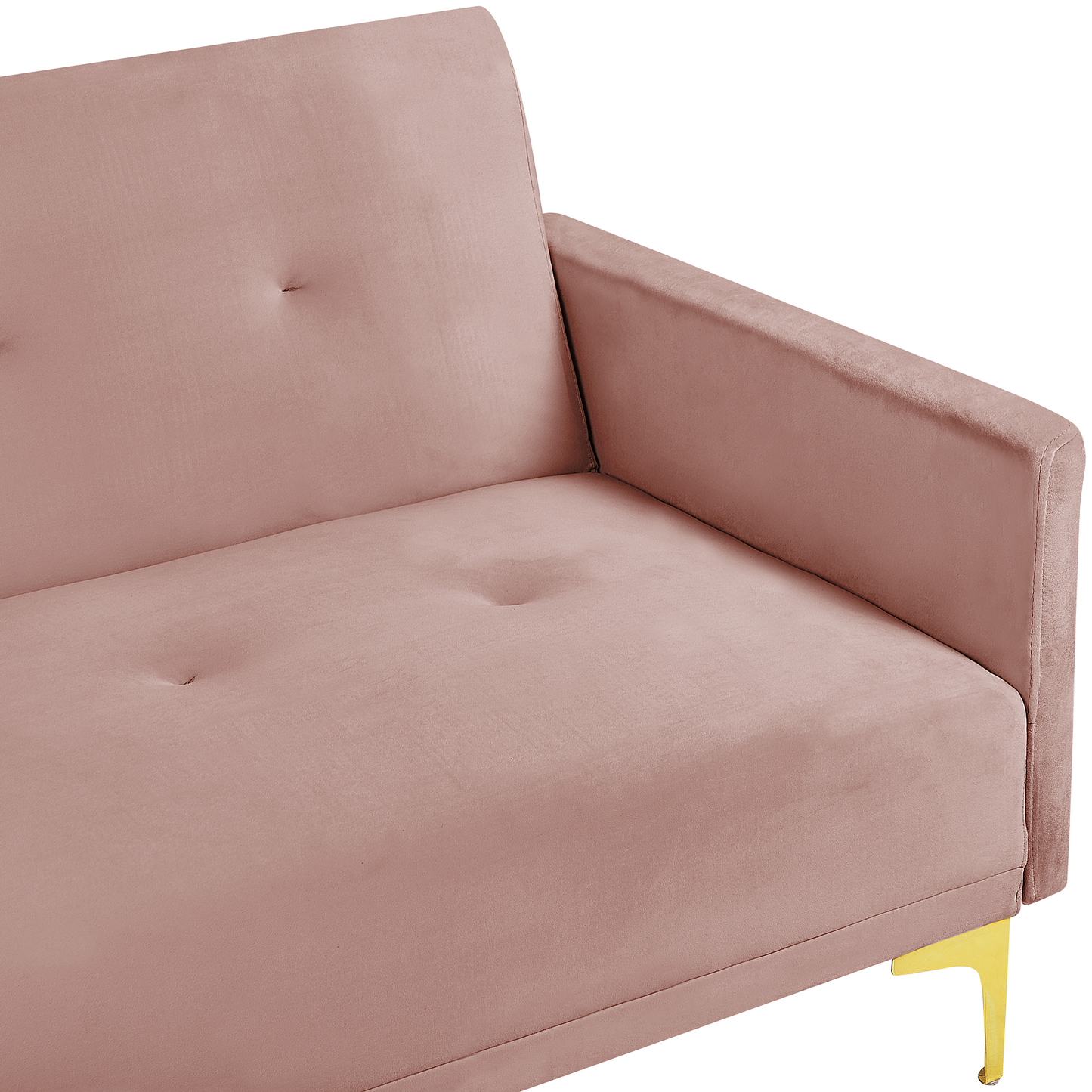 Sofa Bed Pink Velvet 3 Seater Buttoned Seat Click Clack Traditional Living Room Beliani