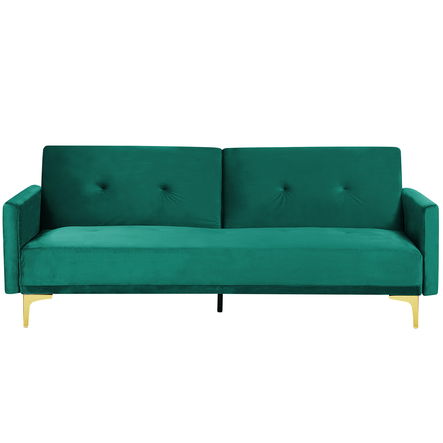 Sofa Bed Green Velvet 3 Seater Buttoned Seat Click Clack Traditional Living Room Beliani