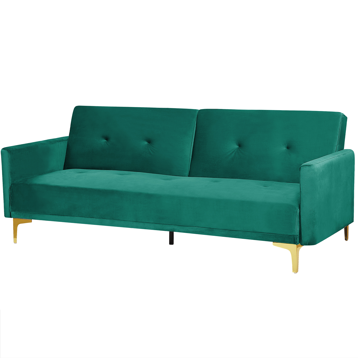 Sofa Bed Green Velvet 3 Seater Buttoned Seat Click Clack Traditional Living Room Beliani