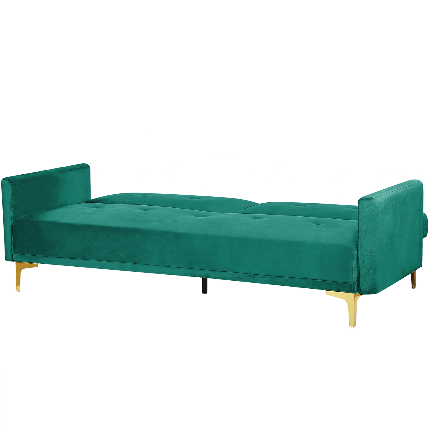 Sofa Bed Green Velvet 3 Seater Buttoned Seat Click Clack Traditional Living Room Beliani