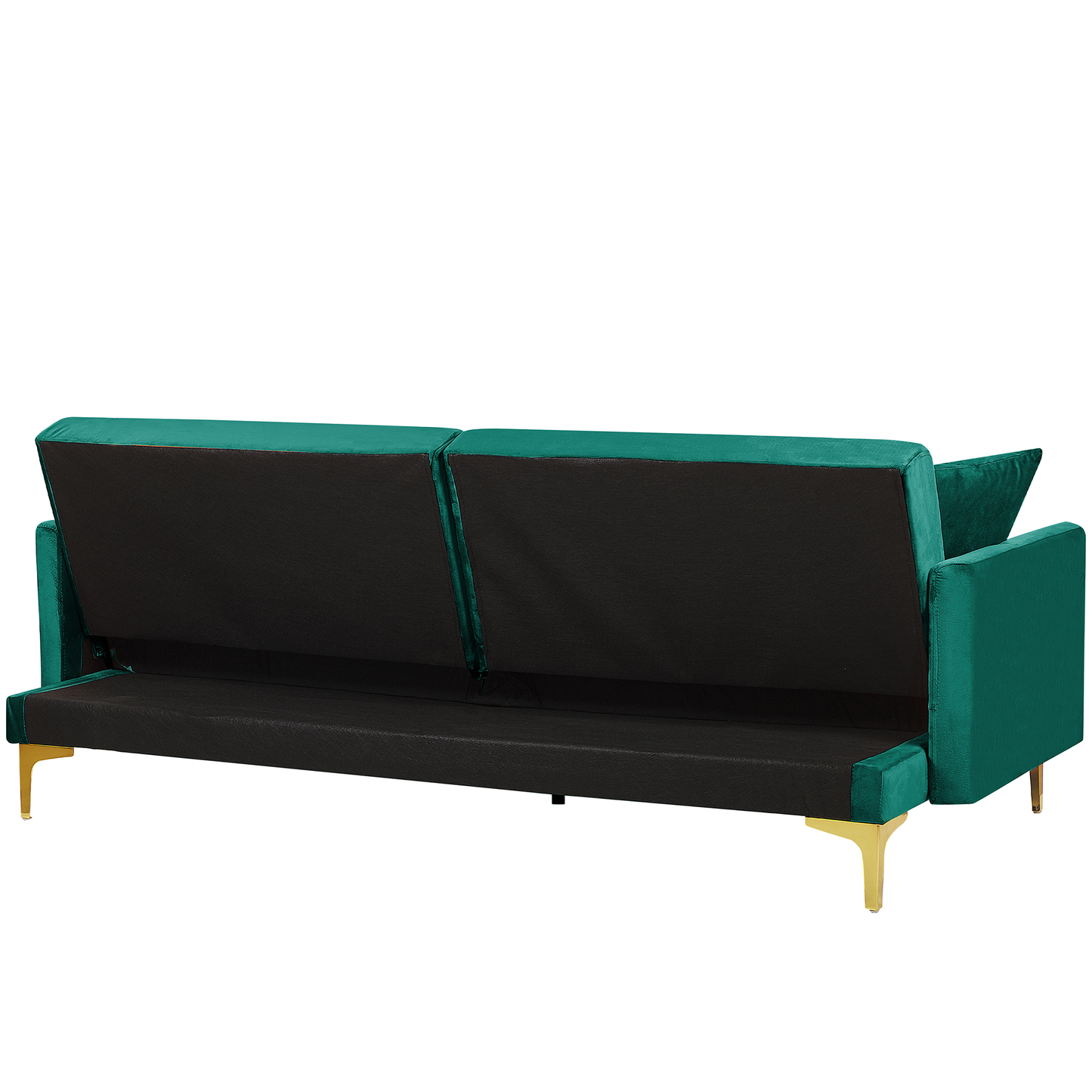 Sofa Bed Green Velvet 3 Seater Buttoned Seat Click Clack Traditional Living Room Beliani