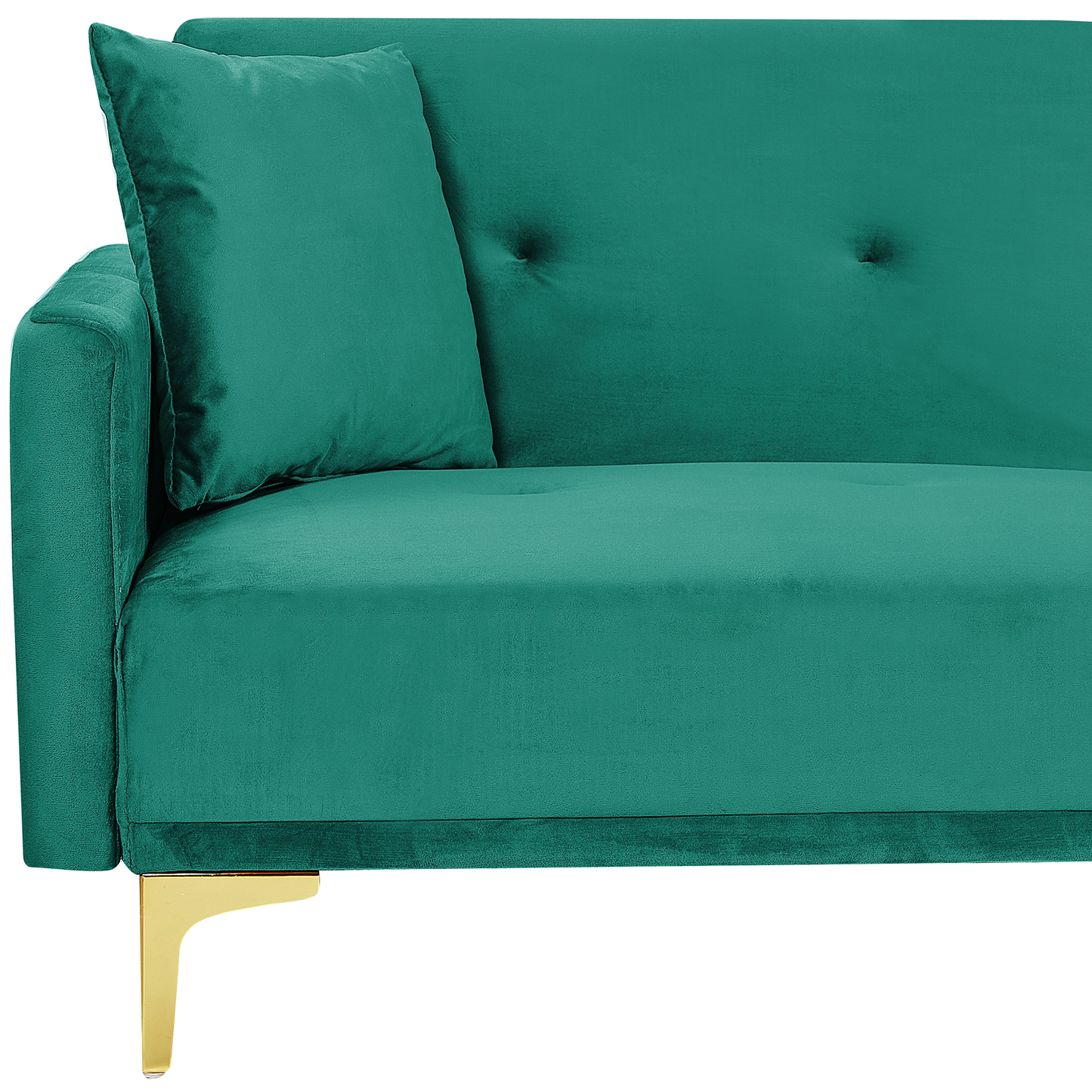 Sofa Bed Green Velvet 3 Seater Buttoned Seat Click Clack Traditional Living Room Beliani