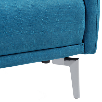 Sofa Bed Sea Blue 3 Seater Buttoned Seat Click Clack Beliani
