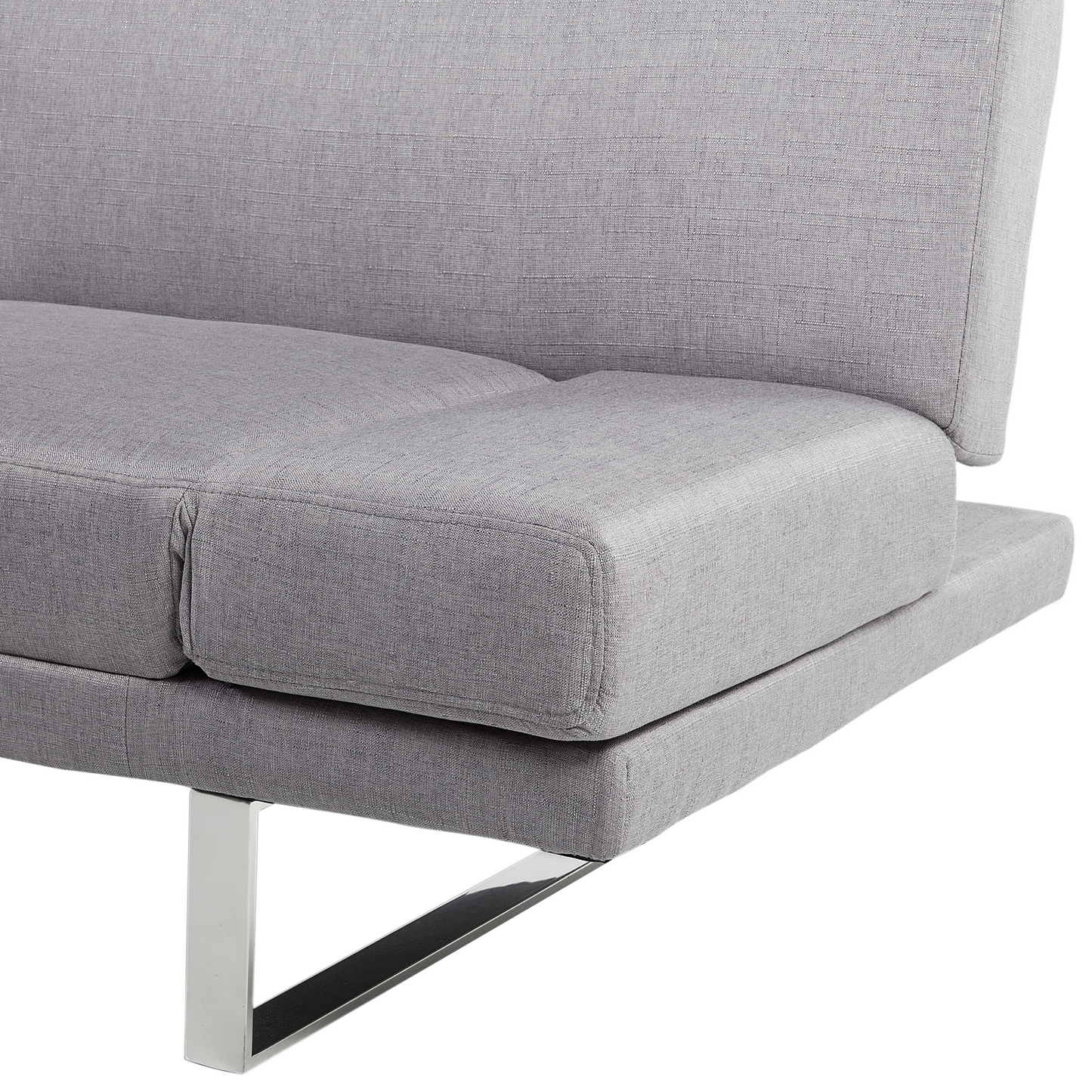 Sofa Bed Grey Fabric Upholstery 3 Seater Click Clack Mechanism Adjustable Armrests Beliani