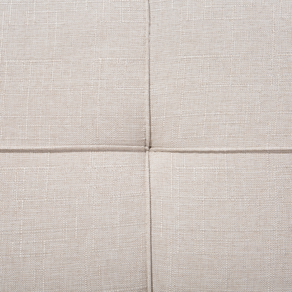 Sofa Bed Light Beige 3-Seater Quilted Upholstery Click Clack Split Back Metal Legs Beliani
