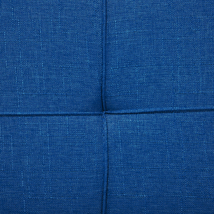 Sofa Bed Cobalt Blue 3-Seater Quilted Upholstery Click Clack Split Back Metal Legs Beliani
