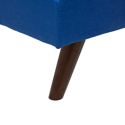 Sofa Bed Cobalt Blue 3-Seater Quilted Upholstery Click Clack Split Back Metal Legs Beliani