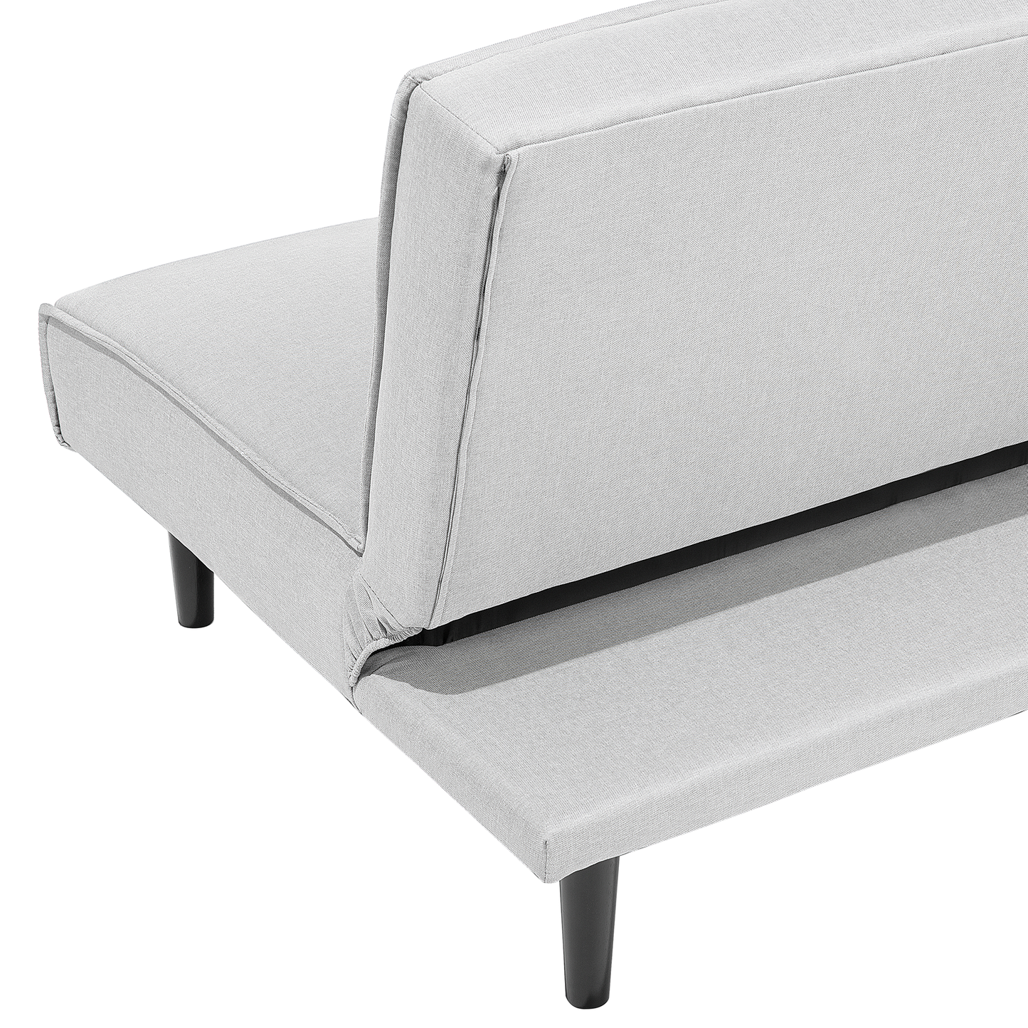 Sofa Bed Light Grey 3 Seater Buttoned Seat Click Clack Beliani