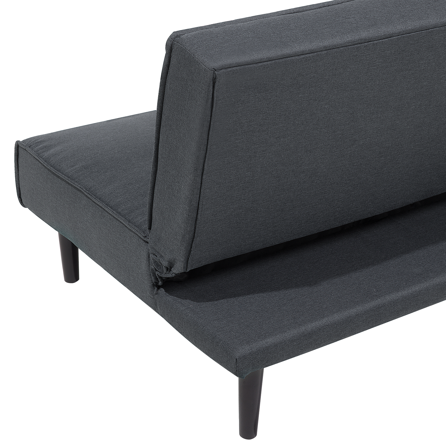 Sofa Bed Dark Grey 3 Seater Buttoned Seat Click Clack Beliani