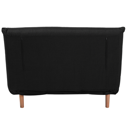 Small Sofa Bed Black Fabric 1 Seater Fold-Out Sleeper Armless Scandinavian Beliani