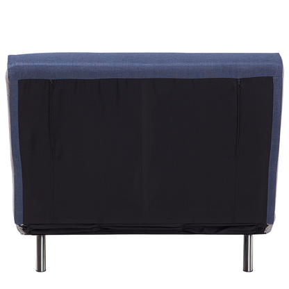 Sofa Bed Blue Fabric Upholstery Single Sleeper Fold Out Chair Bed Beliani