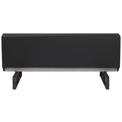 Sofa Bed Black Faux Leather Modern Living Room Convertible 3 Seater Armless Minimalistic Design Beliani