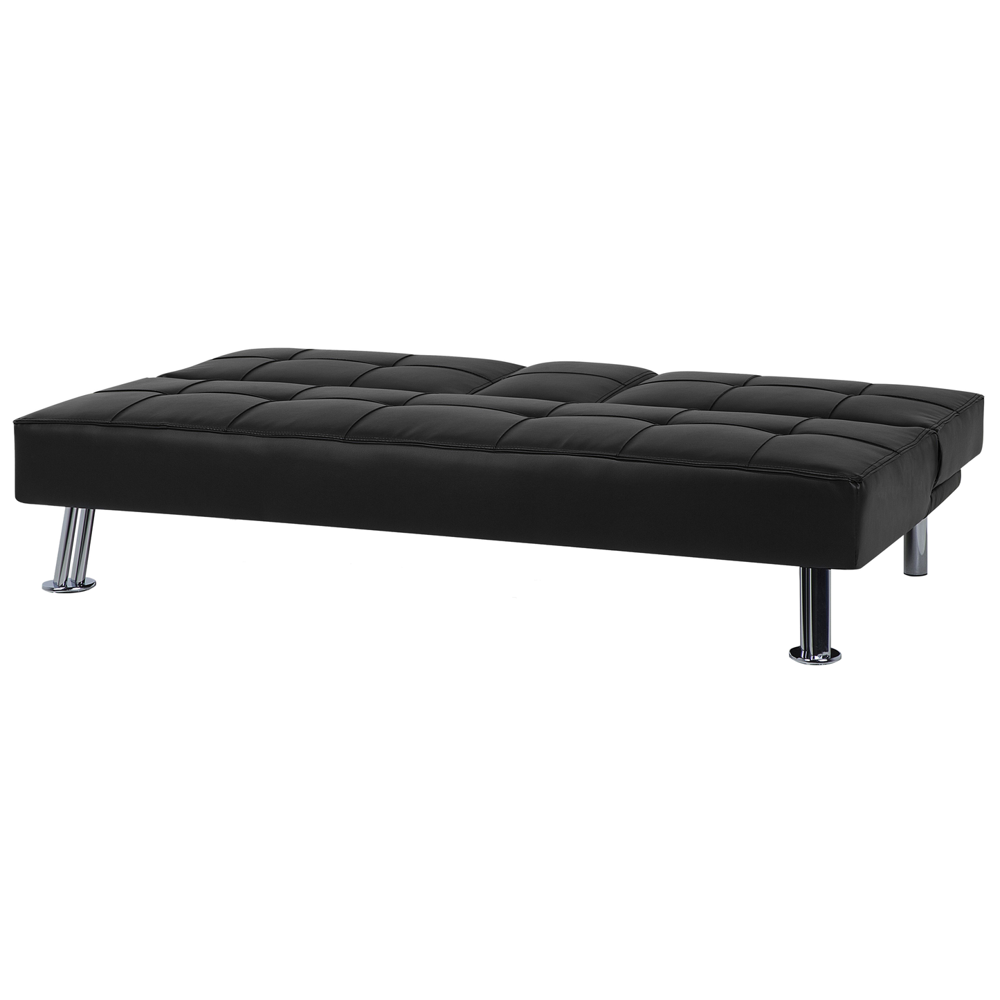 Sofa Bed Black 3 Seater Drop Down Table Click Clack Beliani