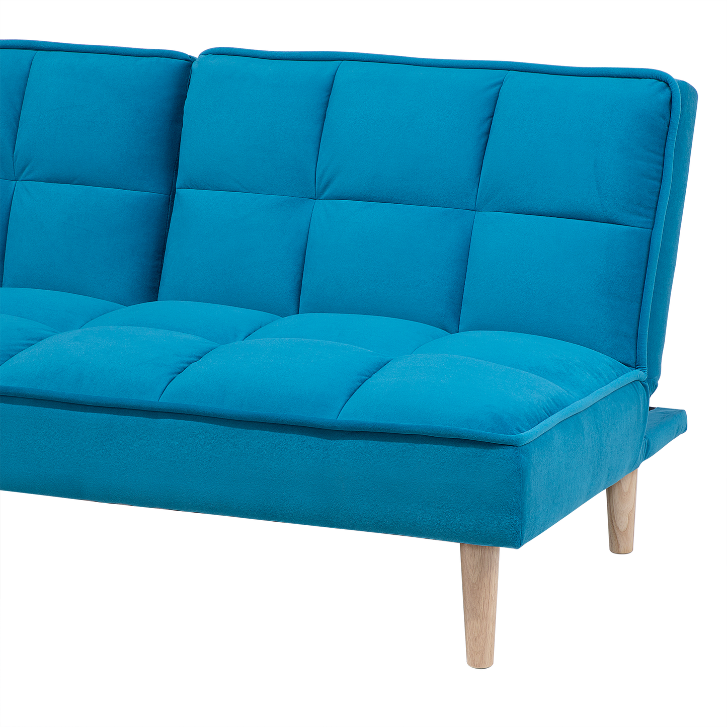 Sofa Bed Blue 3 Seater Reclining Back Quilted Beliani