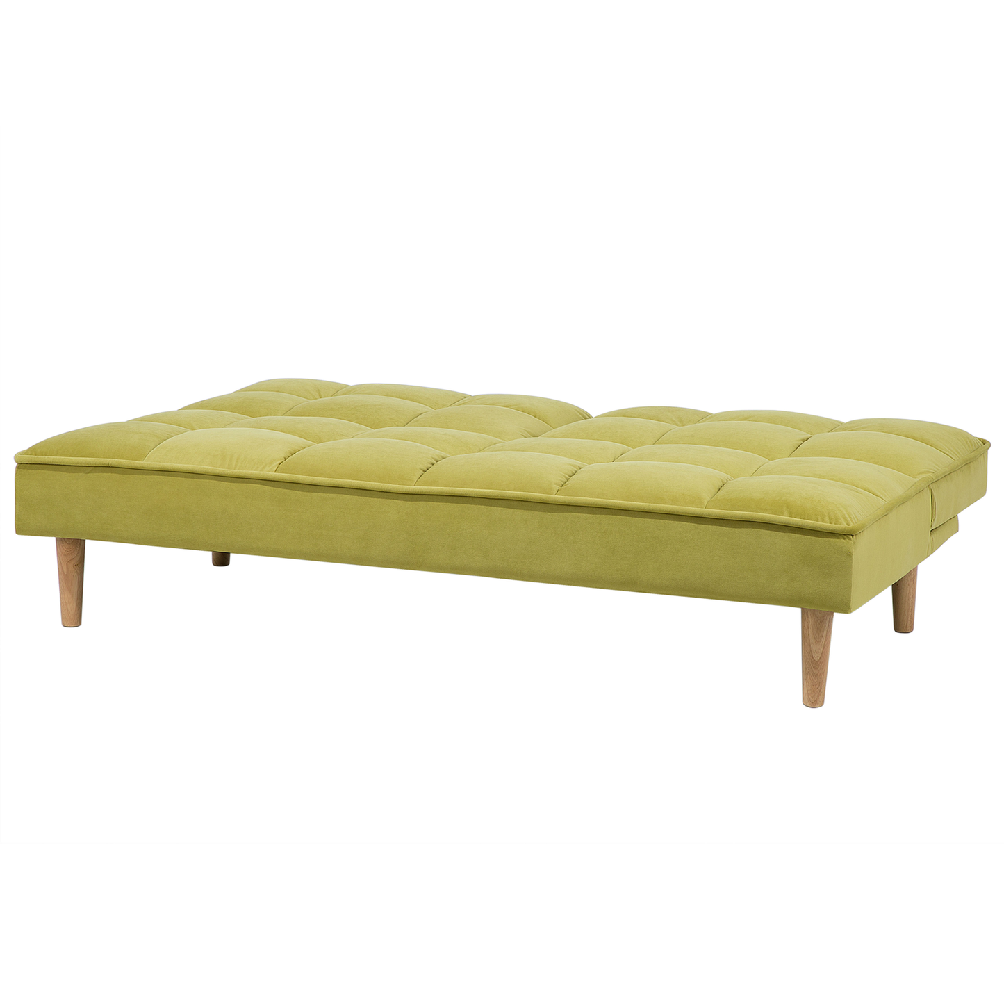 Sofa Bed Green 3 Seater Reclining Back Quilted Beliani