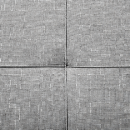 Sofa Bed Grey 3-Seater Quilted Upholstery Click Clack Split Back Metal Legs Beliani