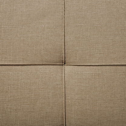Sofa Bed Light Brown 3-Seater Quilted Upholstery Click Clack Split Back Metal Legs Beliani