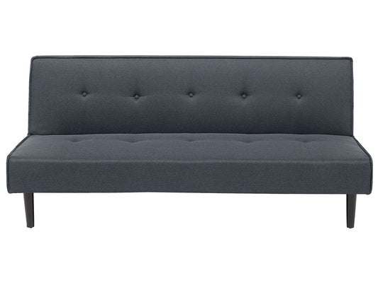 Sofa Bed Dark Grey 3 Seater Buttoned Seat Click Clack Beliani