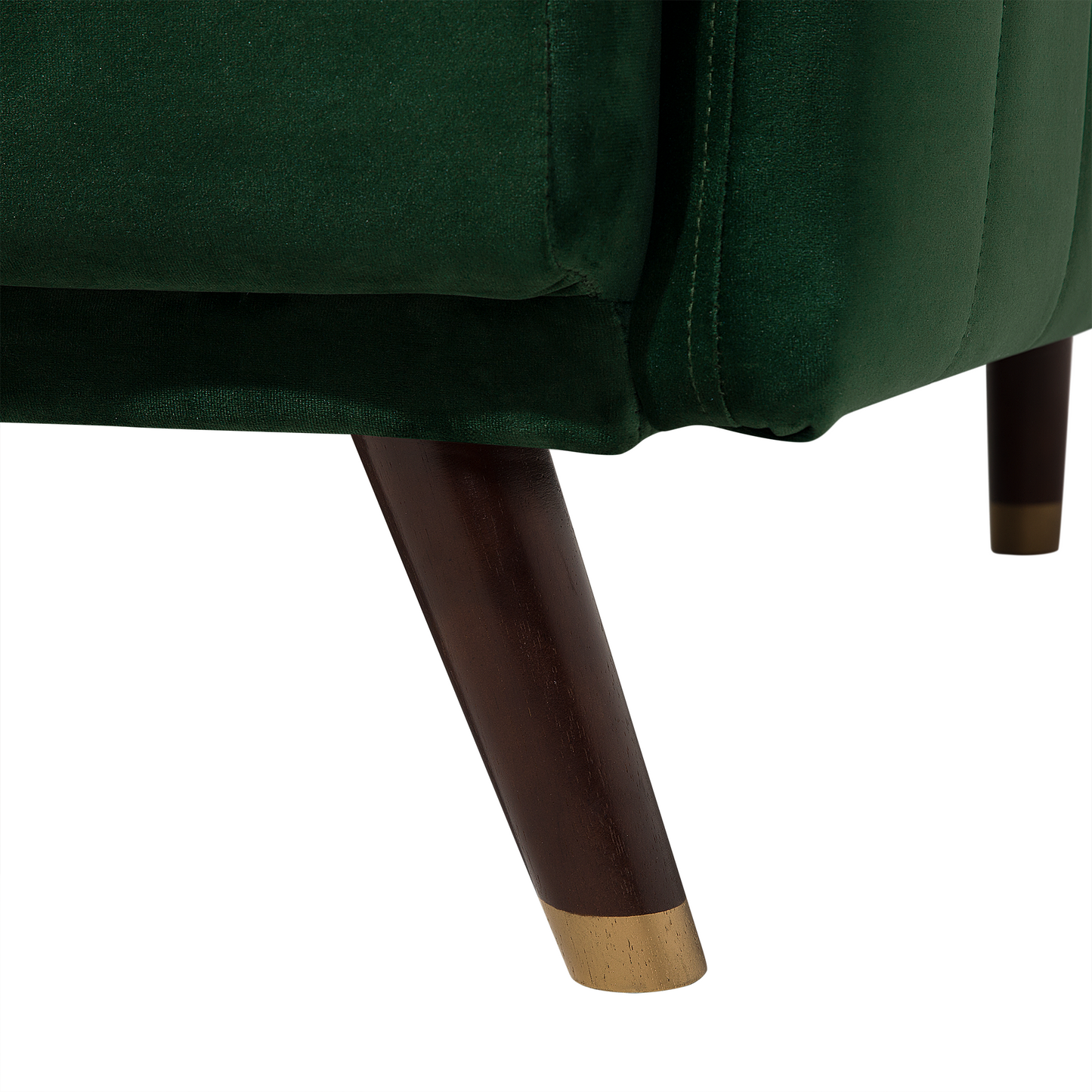 Sofa Bed Emerald Green Velvet Fabric Modern Living Room 3 Seater Wooden Legs Track Arm Beliani