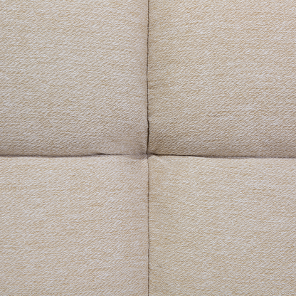 Sofa Bed Beige Fabric Upholstered 3 Seater Reclining Backrest Square Quilted Beliani