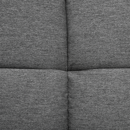 Sofa Bed Grey Fabric Upholstered 3 Seater Reclining Backrest Square Quilted Beliani