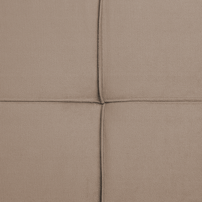 Sofa Bed Beige 3-Seater Quilted Upholstery Click Clack Metal Legs Beliani