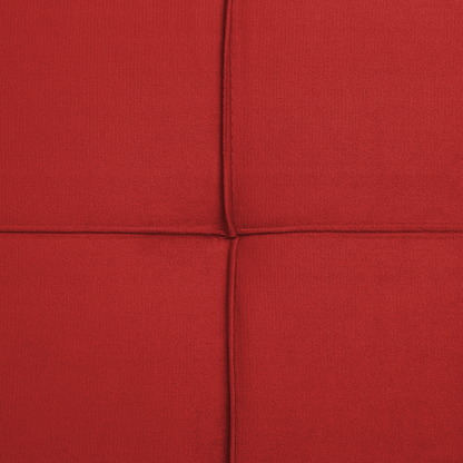 Sofa Bed Red 3-Seater Quilted Upholstery Click Clack Metal Legs Beliani