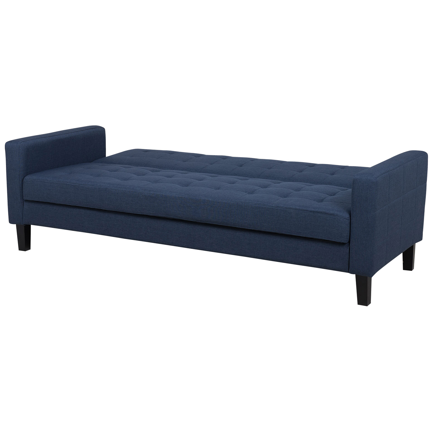 Sofa Bed Dark Blue Fabric 3 Seater Click Clack Quilted Upholstery Beliani