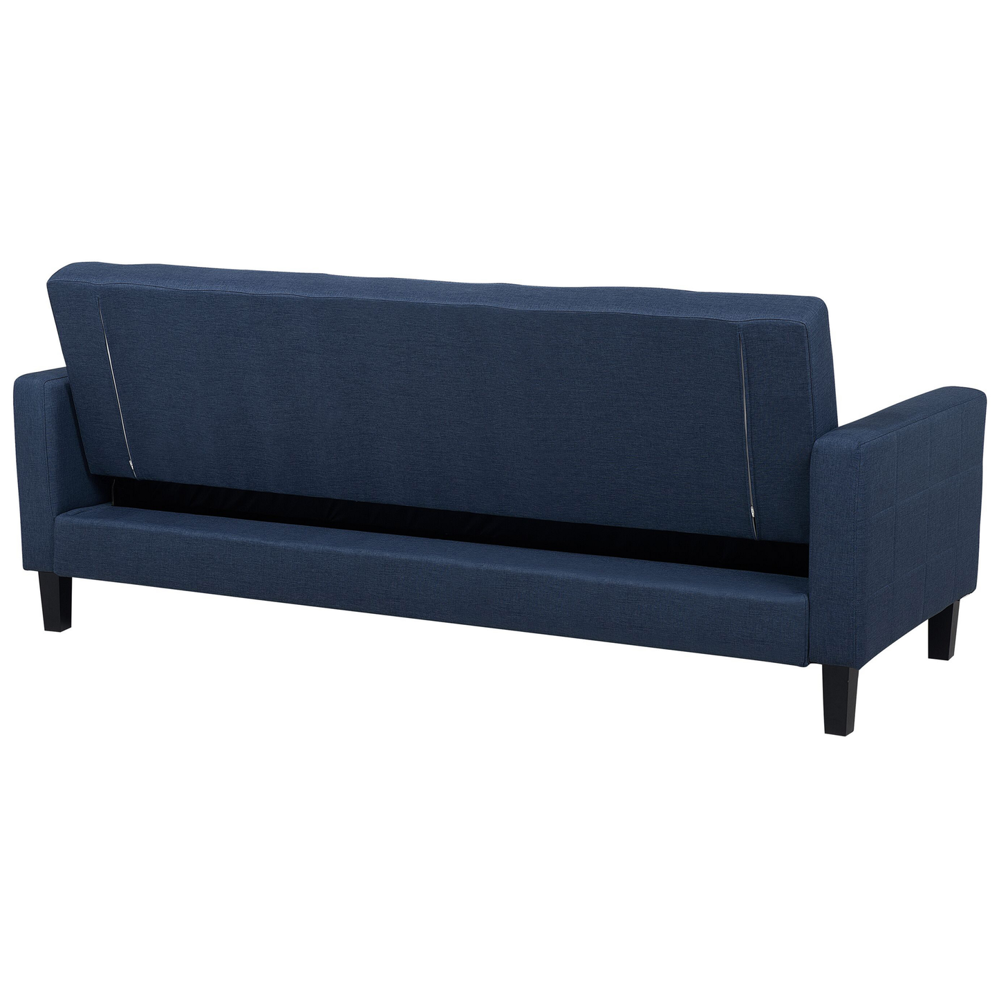 Sofa Bed Dark Blue Fabric 3 Seater Click Clack Quilted Upholstery Beliani