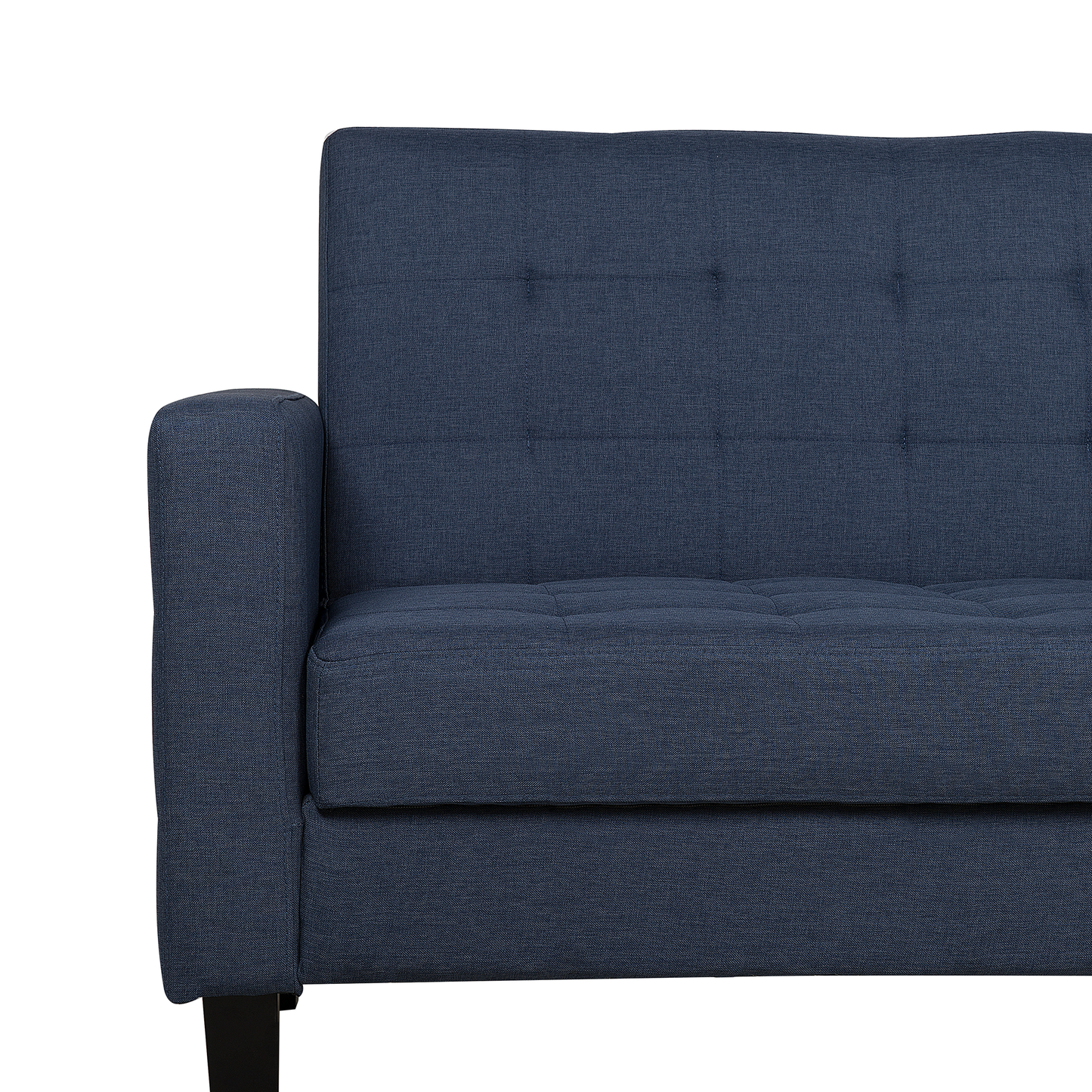 Sofa Bed Dark Blue Fabric 3 Seater Click Clack Quilted Upholstery Beliani