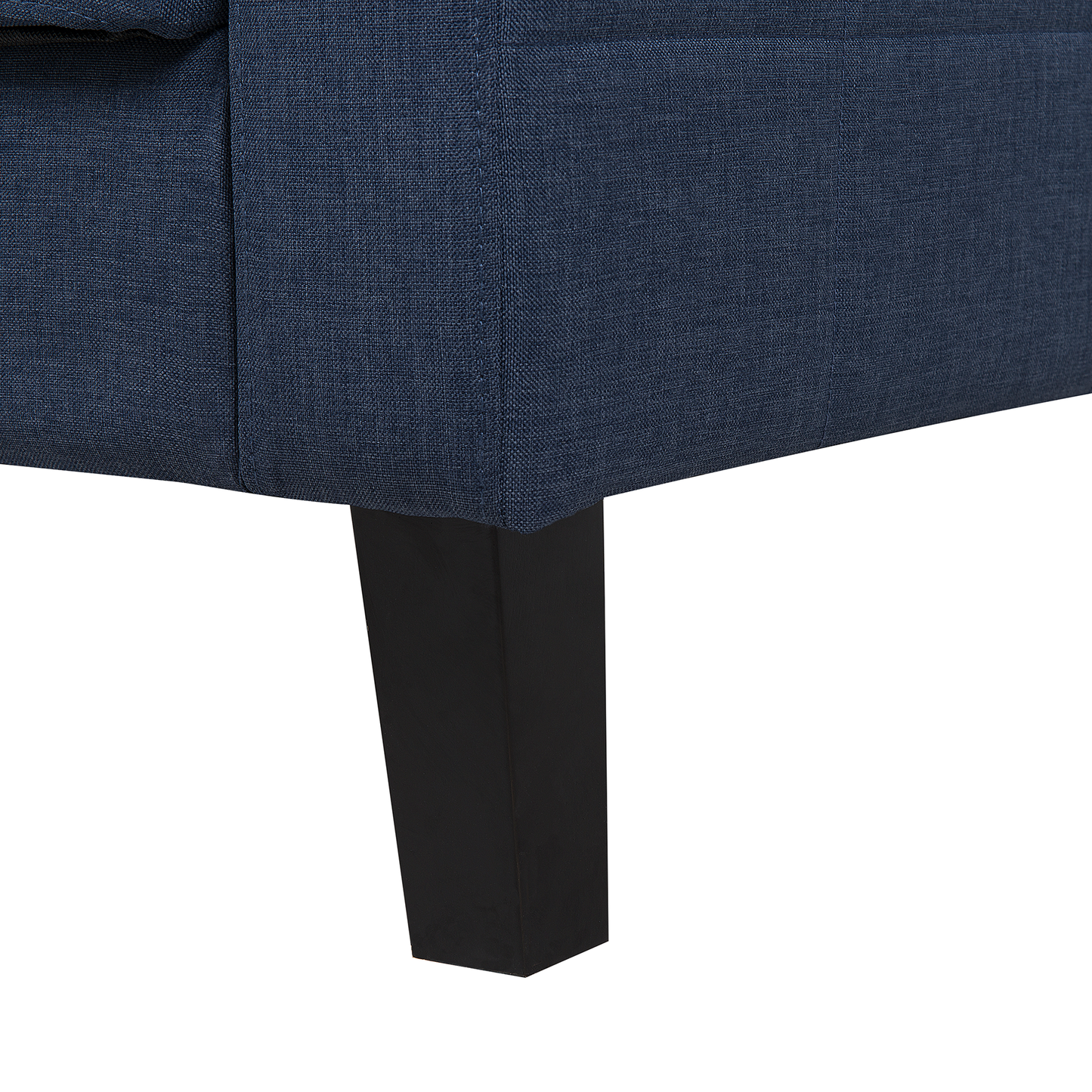 Sofa Bed Dark Blue Fabric 3 Seater Click Clack Quilted Upholstery Beliani