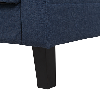 Sofa Bed Dark Blue Fabric 3 Seater Click Clack Quilted Upholstery Beliani