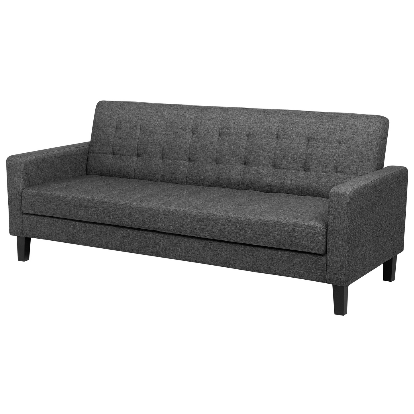 Sofa Red Fabric Upholstery Light Wood Legs 3 Seater Scandinavian Style Beliani