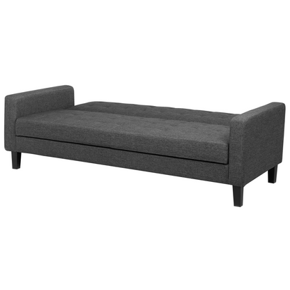 Sofa Red Fabric Upholstery Light Wood Legs 3 Seater Scandinavian Style Beliani